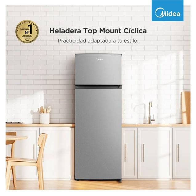Heladera Top Mount Midea con Freezer Silver 240 L (MDRT333) - Imagen 6