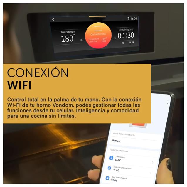Horno Eléctrico Empotrable Vondom Pirolitico Air Fry WiFi 60 Cm (TNC60HE-2) - Imagen 7